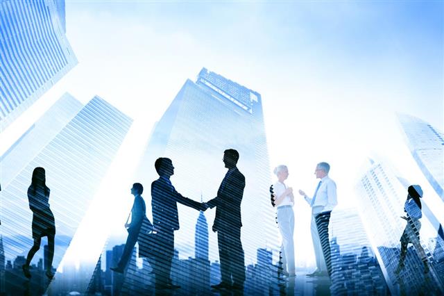 Business Handshake Corporate Meeting City Concept