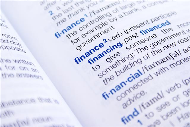 Different definitions related to finance