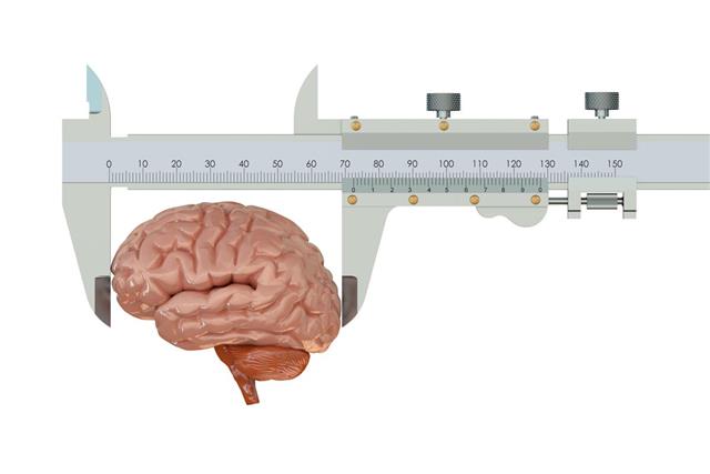 Vernier caliper with brain IQ concept