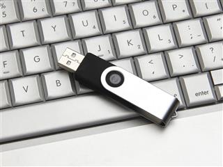 USB pen drive on a laptop