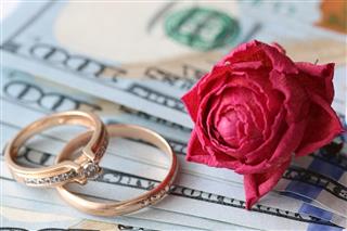 US dollar rose gift wedding gift money