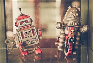 Old classic robot toys
