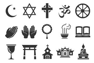 Stock Vector Illustration: Religious icons