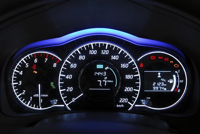 Car illuminated dashboard