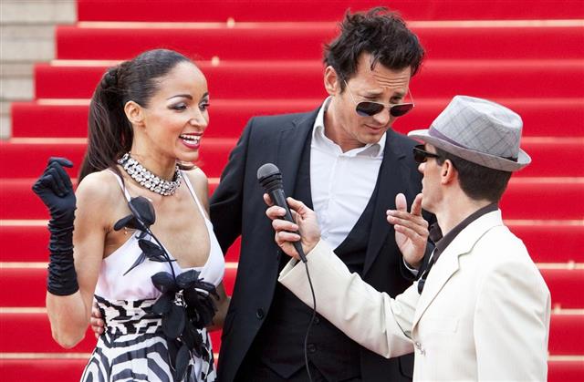 Red Carpet Celebrity Interview by Journalist Reporter in Cannes