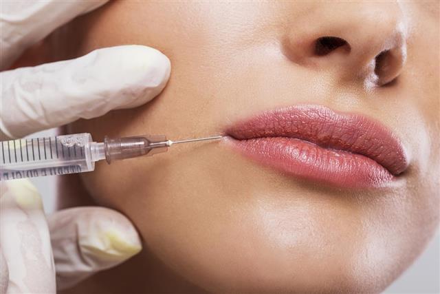 Close up of beauty treatment with Botox