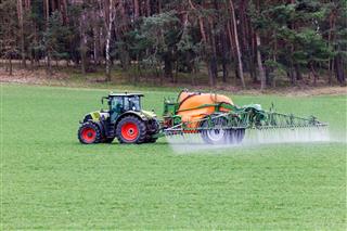Spraying a field