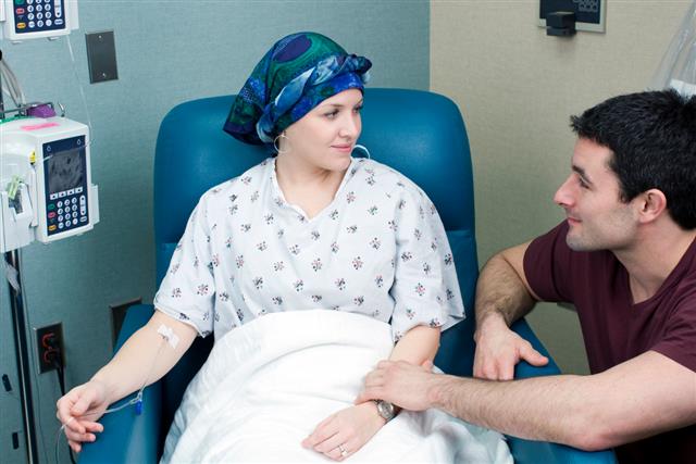 Woman Breast Cancer Patient Receiving Chemotherapy