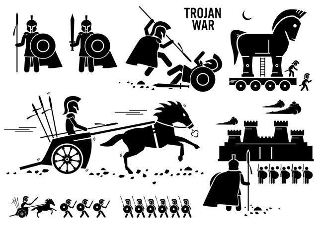 Trojan War Horse Greek Rome Warrior Troy Sparta Spartan Cliparts