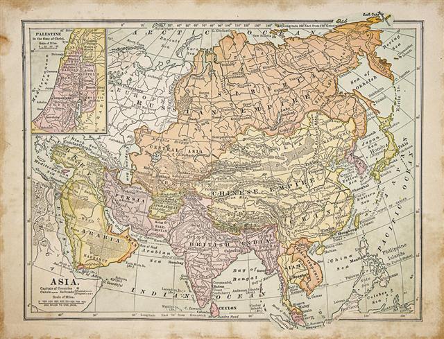 Victorian Vintage Map of Asia