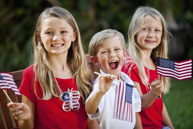 Children on Fourth of July or Memorial Day