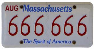 Massachusetts licence plate with fake number