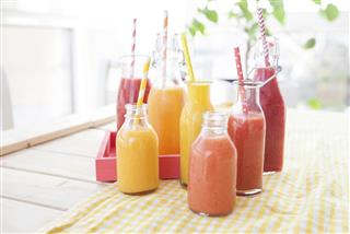 Variety of fresh smoothies