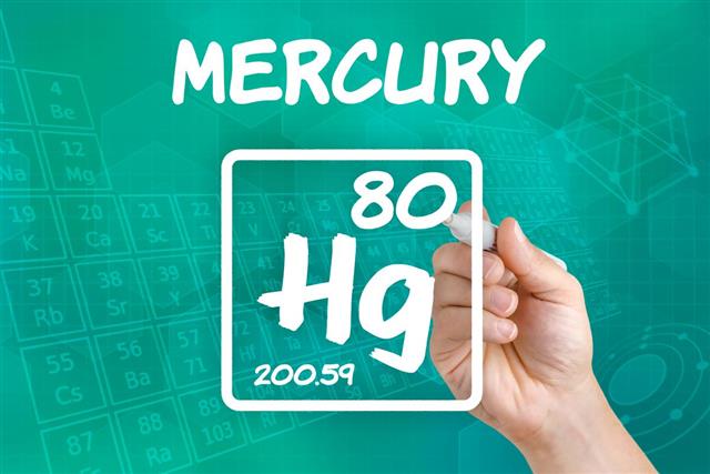 Symbol for the chemical element mercury