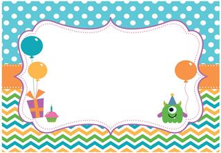 Monster Birthday Party Card