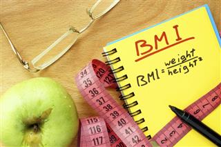 BMI body mass index formula in a notepad
