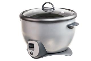 Isolated Gray Rice Cooker with white background