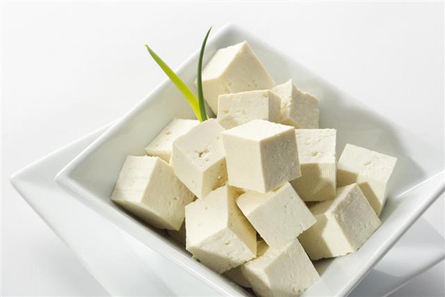Tofu Curd Cubes an Asian Chinese Japanese Healthy Vegetarian Cuisine
