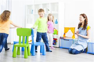 Preschool: Preschoolers Playing Musical Chairs