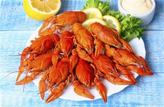 Food boiled crayfish