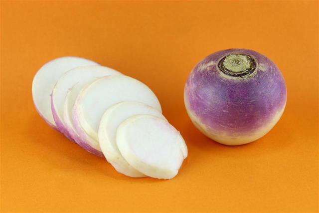 Purple headed turnips