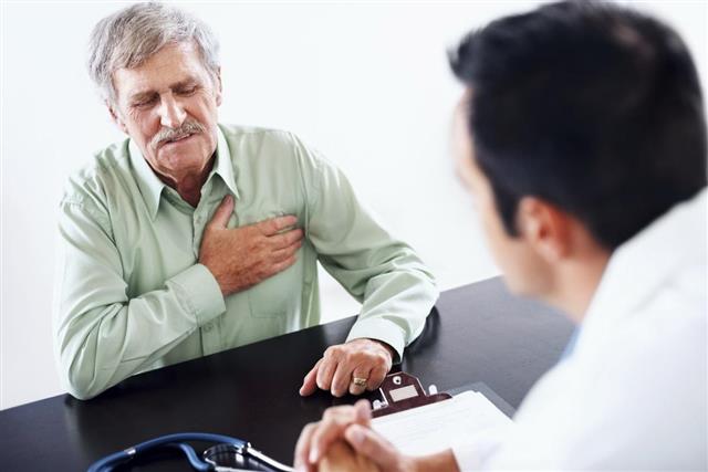 Heart related issues- Old man at a routine medical checkup