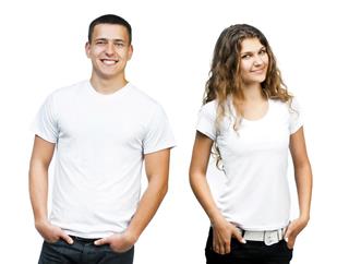 Teenagers in Blank White Shirt