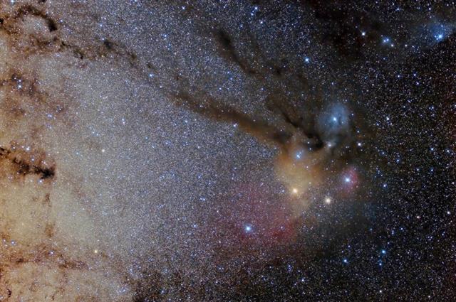 Star field and nebulae in Sagittarius and Rho Ophiuchus
