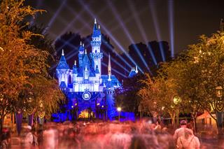 Disneyland Anniversary Castle With People