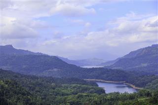 Panoramic View Of Mountain Lake