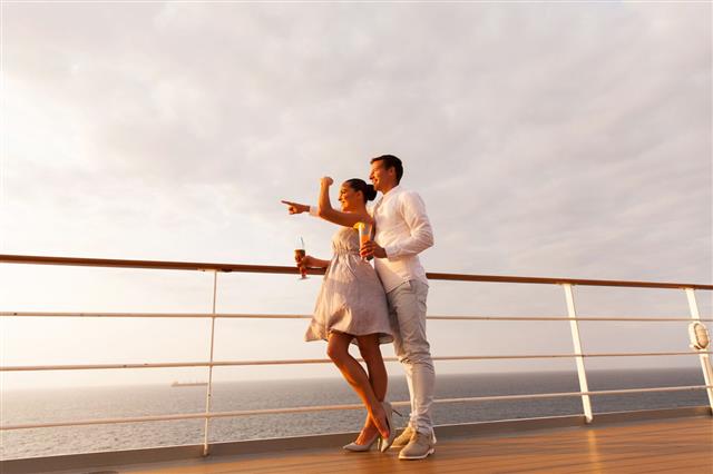Lovely Young Couple On Cruise