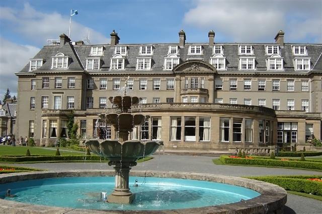 Fountain And Hotel Gleneagles Scotland