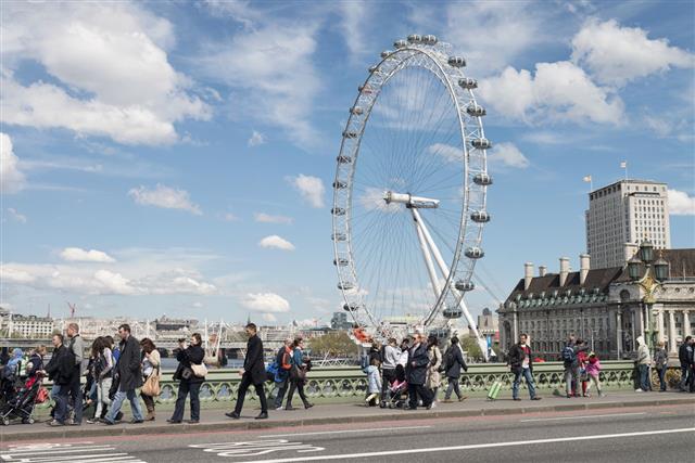 Westminster Bridge And Millennium Wheel