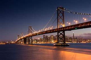 San Francisco Bay Bridge And Skyline