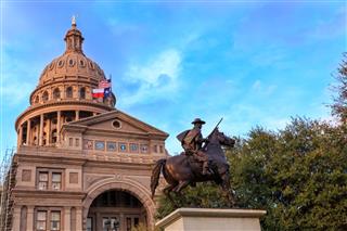 Texas Capitol And Ranger Statue