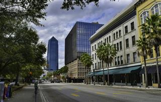 City Street In Downtown Jacksonville Florida