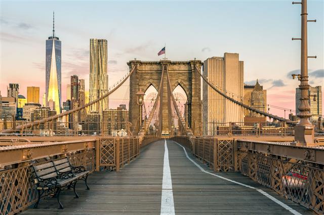 Brooklyn Bridge And Lower Manhattan