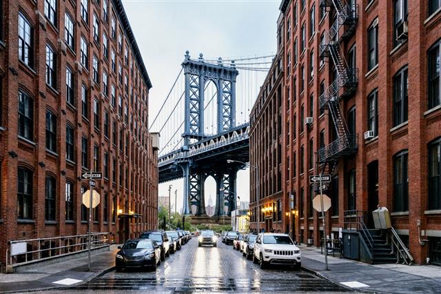Manhattan Bridge In New York