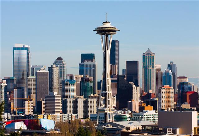 Panorama City Skyscrapers Of Seattle Of Washington