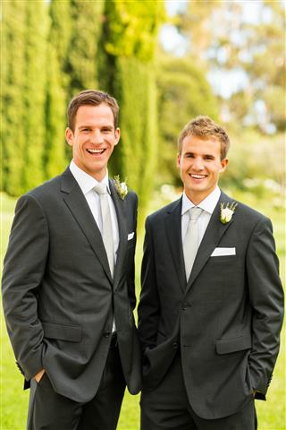 Best Man And Groom Standing