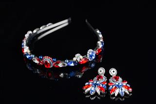 Diadem With Large Colored Stones Bijouterie