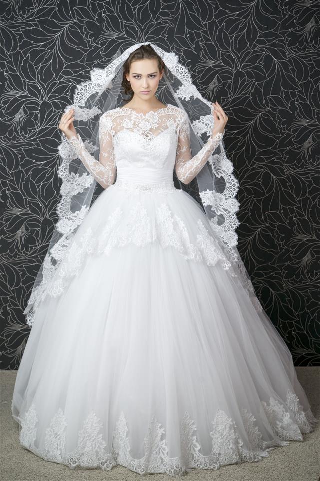 Beautiful Bride In White Wedding Dress