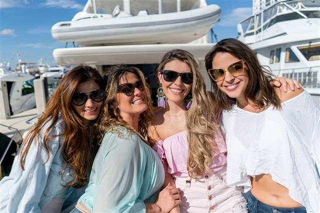 Happy Group Of Friends On A Yacht