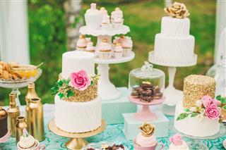 Dessert Table With Pretty Cakes