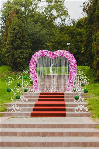 Wedding Arch With Pink Orchid