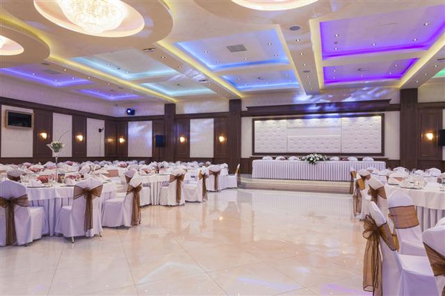 Banquet Hall With Colorful Lights