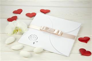 Wedding card with confetti