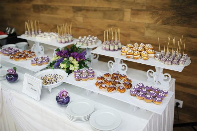 Wedding dessert with delicious cakes