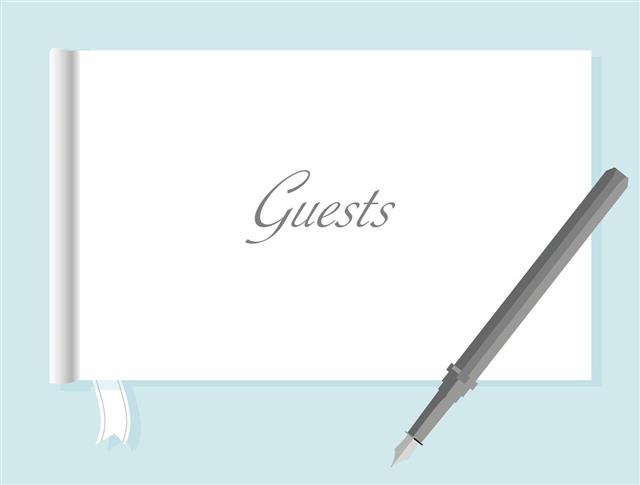 Guest book with Quill Pen