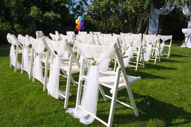 White decorated chairs